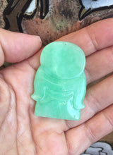 Load image into Gallery viewer, Genuine Untreated Natural Jadeite Guan Yu, A-Grade Jadeite Guan Yu Pendant, Emerald Green Jadeite