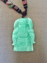 Load image into Gallery viewer, Genuine Untreated Natural Jadeite Guan Yu, A-Grade Jadeite Guan Yu Pendant, Emerald Green Jadeite