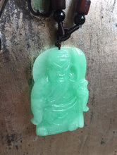 Load image into Gallery viewer, Genuine Untreated Natural Jadeite Guan Yu, A-Grade Jadeite Guan Yu Pendant, Emerald Green Jadeite