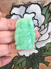 Load image into Gallery viewer, Genuine Untreated Natural Jadeite Guan Yu, A-Grade Jadeite Guan Yu Pendant, Emerald Green Jadeite