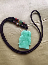 Load image into Gallery viewer, Genuine Untreated Natural Jadeite Guan Yu, A-Grade Jadeite Guan Yu Pendant, Emerald Green Jadeite