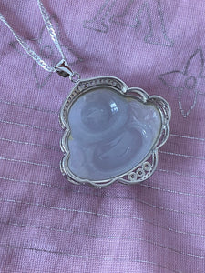 Certified Grade A Jadeite Pendant, Jadeite Jade Pendant Necklace, Good Luck Laughing Buddha, Jadeite Buddha Pendant, Amulet, gift for mom.