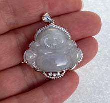 Load image into Gallery viewer, Certified Grade A Jadeite Pendant, Jadeite Jade Pendant Necklace, Good Luck Laughing Buddha, Jadeite Buddha Pendant, Amulet, gift for mom.