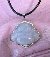 Load image into Gallery viewer, Certified Grade A Jadeite Pendant, Jadeite Jade Pendant Necklace, Good Luck Laughing Buddha, Jadeite Buddha Pendant, Amulet, gift for mom.