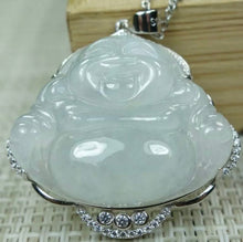 Load image into Gallery viewer, Certified Grade A Jadeite Pendant, Jadeite Jade Pendant Necklace, Good Luck Laughing Buddha, Jadeite Buddha Pendant, Amulet, gift for mom.