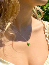 Load image into Gallery viewer, Dainty Jade Heart Necklace, Green Jade Heart, Canada Nephrite Jade Pendant, jade heart necklace gold, Jade Love Heart Necklace, gift for her