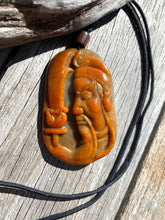 Load image into Gallery viewer, Genuine Natural Untreated Red Jadeite, Certified A-Grade Jadeite Guan Yu Pendant, Hand carved Jadeite Guan Gong Pendant Necklace. Amulet.