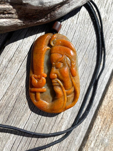 Genuine Natural Untreated Red Jadeite, Certified A-Grade Jadeite Guan Yu Pendant, Hand carved Jadeite Guan Gong Pendant Necklace. Amulet.