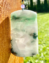 Load image into Gallery viewer, Certified Grade A Jadeite Pendant, Burmese Jadeite Pendant Necklace, Exquisite Hand carved Landscape Scenery Jadeite, Jadeite Zen Pendant.