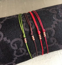 Load image into Gallery viewer, Mens String Bracelet, Thin Red Cord Bracelet, Protection Bracelet, Copper Bracelet, Energy Bracelet.