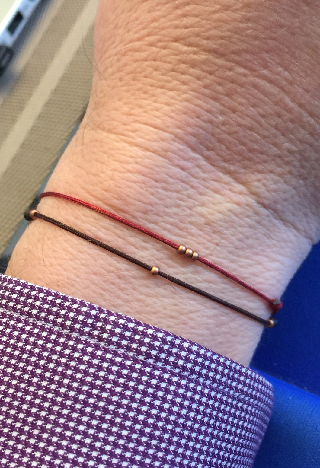 Mens String Bracelet, Thin Red Cord Bracelet, Protection Bracelet, Copper Bracelet, Energy Bracelet.