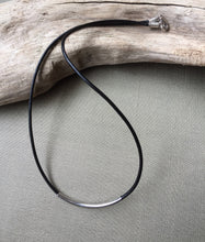 Load image into Gallery viewer, Tube Choker Necklace, Black Leather Cord Necklace,  Simple Necklace, Choker Necklace.