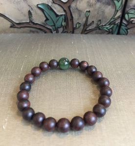 Mens Bracelet, Sandalwood Bracelet, Canadian Nephrite Jade Bracelet, Healing ,Yoga, Meditation.