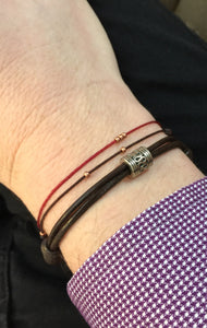 Mens String Bracelet, Thin Red Cord Bracelet, Protection Bracelet, Copper Bracelet, Energy Bracelet.