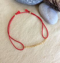 Load image into Gallery viewer, Red String Bracelet, Protection Bracelet, Lucky Bracelet, Gold Filled Chain Bracelet