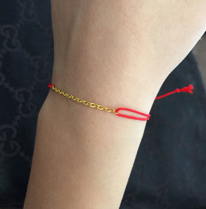 Red String Bracelet, Protection Bracelet, Lucky Bracelet, Gold Filled Chain Bracelet