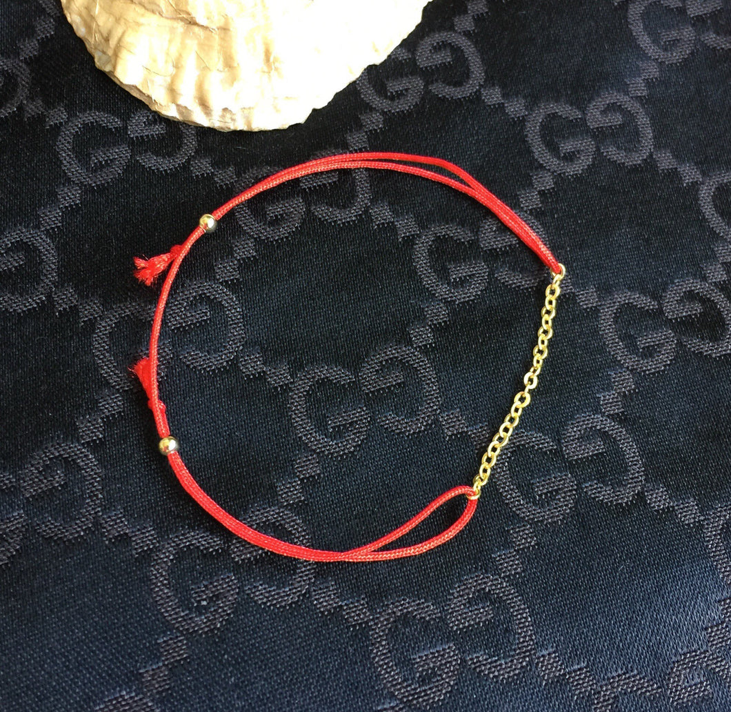 Red String Bracelet, Protection Bracelet, Lucky Bracelet, Gold Filled Chain Bracelet