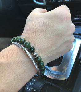 Canadian Nephrite Jade Bracelet, Authentic 10mm Canadian Nephrite Jade Bracelet, Energy Bracelet