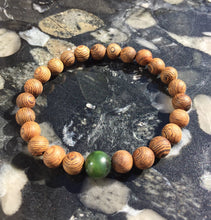 Load image into Gallery viewer, Healing Bracelets, Mens Wood Beads Bracelet, Senna Siamea Wood Bead Bracelet, Lucky Jade Bracelet