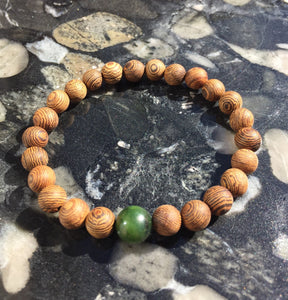 Healing Bracelets, Mens Wood Beads Bracelet, Senna Siamea Wood Bead Bracelet, Lucky Jade Bracelet