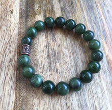 Load image into Gallery viewer, Nephrite Jade Bracelet, Canadian Nephrite Jade, High Quality 10mm Canadian Jade