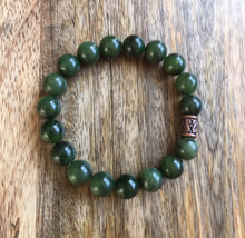 Load image into Gallery viewer, Nephrite Jade Bracelet, Canadian Nephrite Jade, High Quality 10mm Canadian Jade