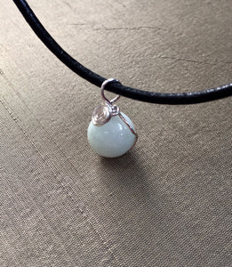 Jadeite Pendant Necklace, Leather Cord Necklace, Jade Bead Necklace, Genuine Jadeite Pendant, Jade Necklace, Jade Necklace for Women