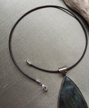 Load image into Gallery viewer, Leather Cord Choker Necklace, Custom sized, Black or Brown, Mens Necklace, Necklace for Pendant