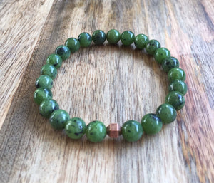 Mens Canadian Jade Bracelet, Authentic Canadian Nephrite Jade, High Quality Canada Nephrite Jade