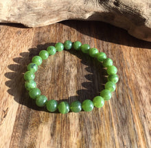 Load image into Gallery viewer, Men&#39;s Jade Bracelet, 8mm Canada Jade Bracelet, 100% Authentic Natural Canadian Nephrite Jade Beads