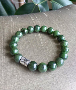 Canadian Nephrite Jade Bracelet, Authentic 10mm Canadian Nephrite Jade Bracelet, Energy Bracelet