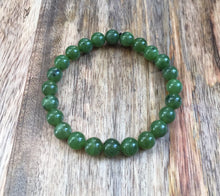 Load image into Gallery viewer, Men&#39;s Jade Bracelet, 8mm Canada Jade Bracelet, 100% Authentic Natural Canadian Nephrite Jade Beads