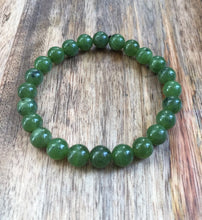 Load image into Gallery viewer, Men&#39;s Jade Bracelet, 8mm Canada Jade Bracelet, 100% Authentic Natural Canadian Nephrite Jade Beads