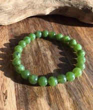 Load image into Gallery viewer, Men&#39;s Jade Bracelet, 8mm Canada Jade Bracelet, 100% Authentic Natural Canadian Nephrite Jade Beads