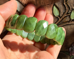 Faceted Canada Jade Bangle Bracelet, Canadian Jade Bracelet, 100% Authentic Canadian Nephrite Jade