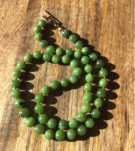 Load image into Gallery viewer, Canadian Jade Necklace, 8mm Canada Jade Beaded Necklace, Nephrite Jade Necklace, Custom Sized