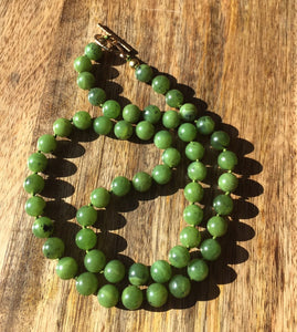 Canadian Jade Necklace, 8mm Canada Jade Beaded Necklace, Nephrite Jade Necklace, Custom Sized