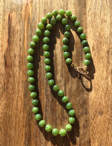 Canadian Jade Necklace, 8mm Canada Jade Beaded Necklace, Nephrite Jade Necklace, Custom Sized