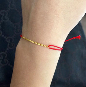 Black Cord Ankle Bracelet, Amulet Bracelet, Protection Anklet, Good Luck, Gold Filled Chain Anklet