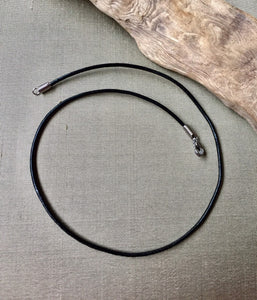 Leather Cord Choker Necklace, Custom sized, Black or Brown, Mens Necklace, Necklace for Pendant