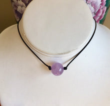 Load image into Gallery viewer, Gemstone Necklace, Amethyst Bead Leather Cord Necklace.Brown Cord Necklace ,Simple Thin Necklace, Choker Necklace, Gift For Her.