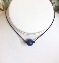 Load image into Gallery viewer, Gemstone Necklace, Genuine Natural Lapis Lazuli Necklace, Black Cord Necklace, Simple Thin Necklace, Black Choker Necklace, Necklace For Her