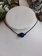 Load image into Gallery viewer, Gemstone Necklace, Genuine Natural Lapis Lazuli Necklace, Black Cord Necklace, Simple Thin Necklace, Black Choker Necklace, Necklace For Her