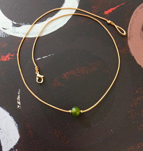 Genuine Natural Canada Nephrite Jade Choker, Waterproof Necklace, Simple Dainty Necklace