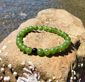 Canada Jade Bracelet, 100% Authentic Natural Canadian Nephrite Jade, 6mm British Columbia Jade Beads