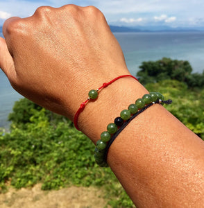 Good Luck Red Cord Bracelet, Canada Jade Bracelet, Lucky Jade Bracelet, Wish Bracelet