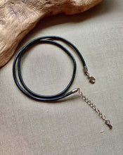 Load image into Gallery viewer, 3mm Leather Cord Choker, Black Braided Leather, Natural Leather Cord, Adjustable Leather Cord Necklace, Necklace for pendant, Custom Sized.