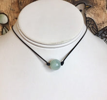 Load image into Gallery viewer, Gemstone Necklace, Genuine Natural Jadeite Necklace, Jade Necklace Girls, Simple Thin Necklace, Black Choker Necklace, Gift For Her.