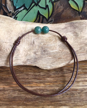 Load image into Gallery viewer, Thin Black Leather Cord Bracelet, Jadeite Bead Bracelet, Protection Bracelet, Lucky Jade Bracelet