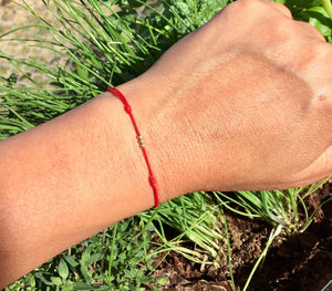 Lucky Red String Bracelet, 925 Sterling Silver Beads, Tiny Bracelet, Family Bracelet, Waterproof